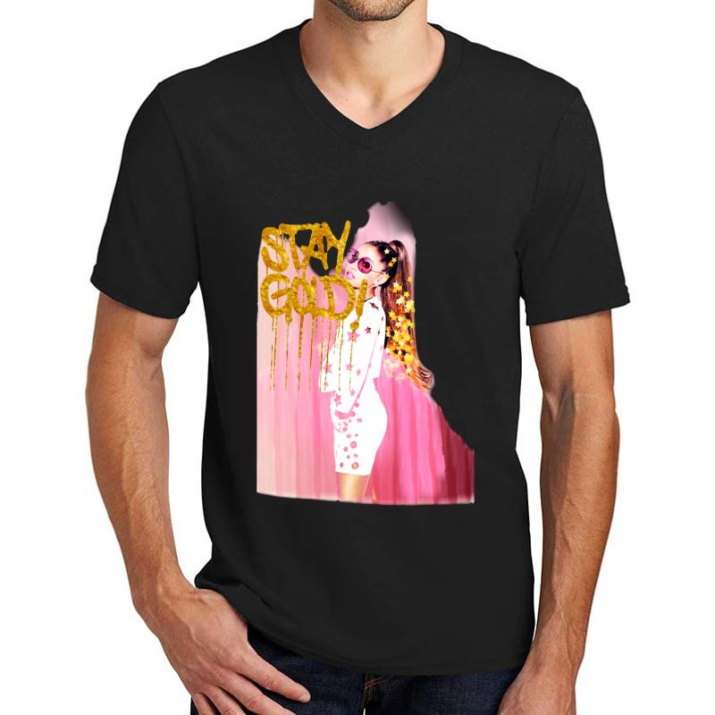 Ariana Pink G Unisex V-Neck T-Shirt Men Black