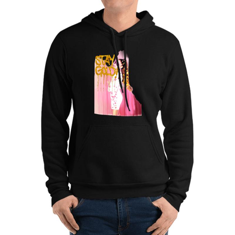 Ariana Pink G Unisex Hooded Sweatshirt Men Black