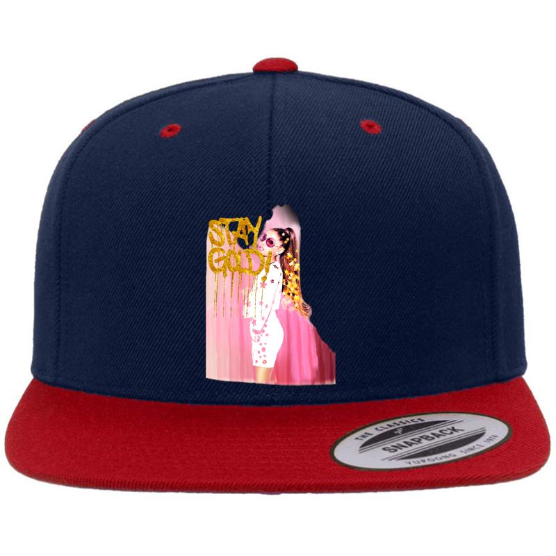 Ariana Pink G Premium Flat Bill Snapback Cap  Navy