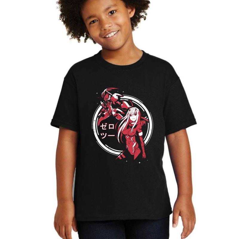 Zero Two - Strelitzia Darling In The Franxx Youth T-Shirt Boy Black