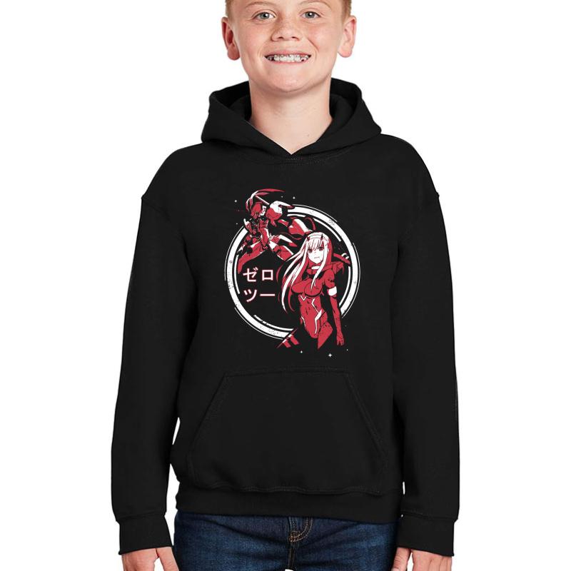 Zero Two - Strelitzia Darling In The Franxx Youth Hooded Sweatshirt Boy Black