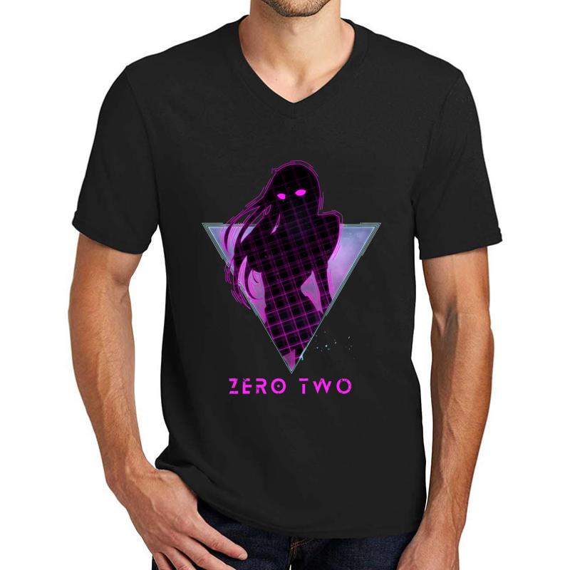 Zero Two - Future 80S Anime Darling In The Franxx Unisex V-Neck T-Shirt Men Black