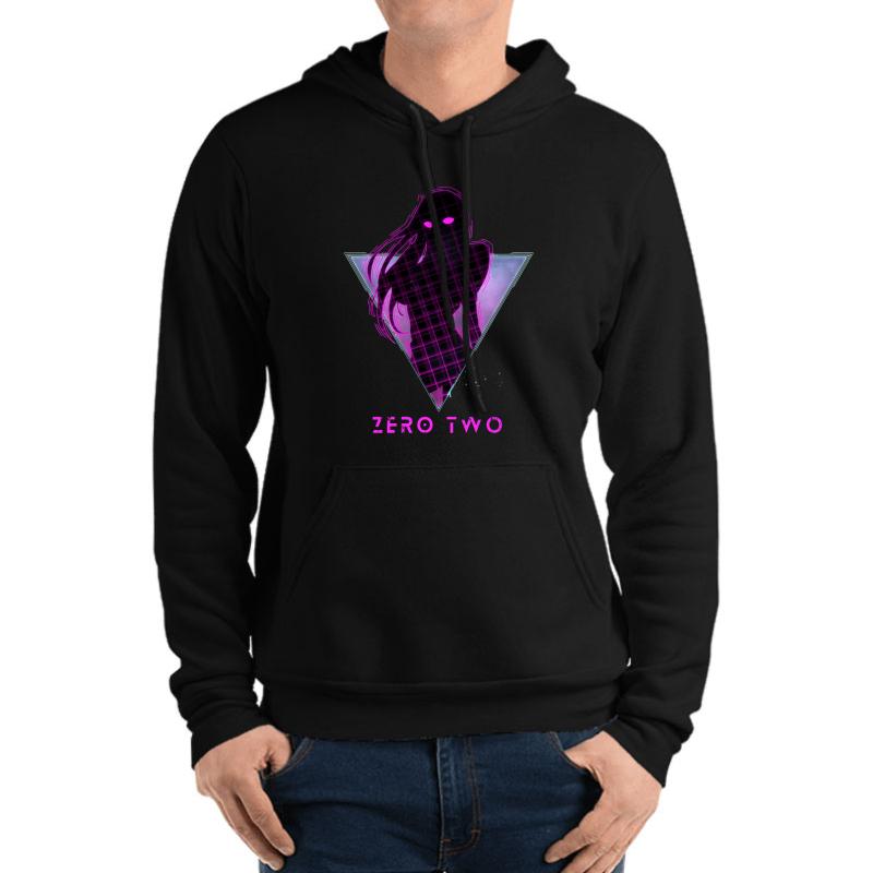 Zero Two - Future 80S Anime Darling In The Franxx Unisex Hooded Sweatshirt Men Black