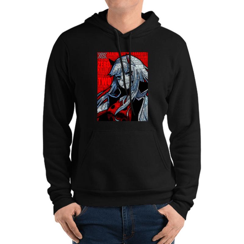 Zero Two 002 - Darling In The Franxx Unisex Hooded Sweatshirt Men Black