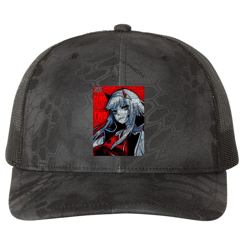 Zero Two 002 - Darling In The Franxx Richardson Premium Trucker Snapback Cap  Kryptek Typhon Black