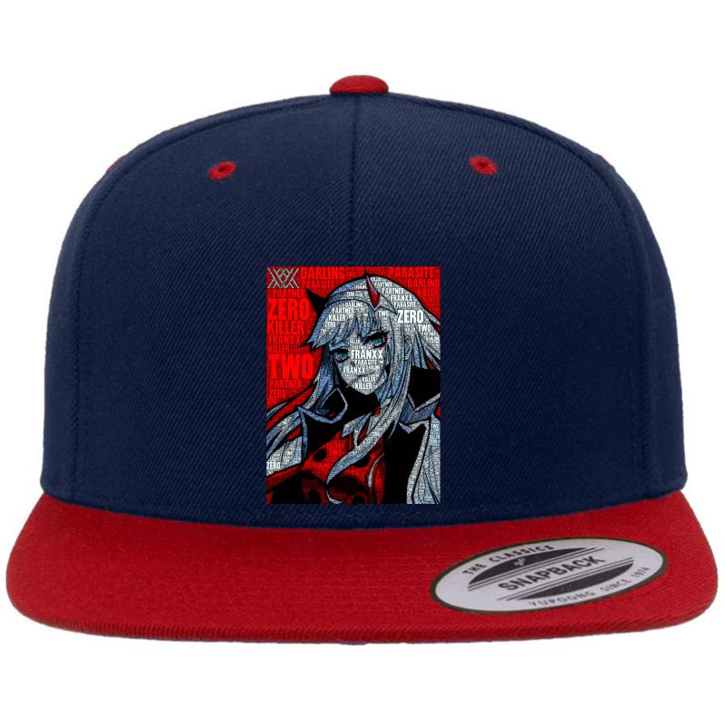 Zero Two 002 - Darling In The Franxx Premium Flat Bill Snapback Cap  Navy