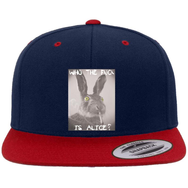 Who The F Ck Is Alice? Premium Flat Bill Snapback Cap  Navy