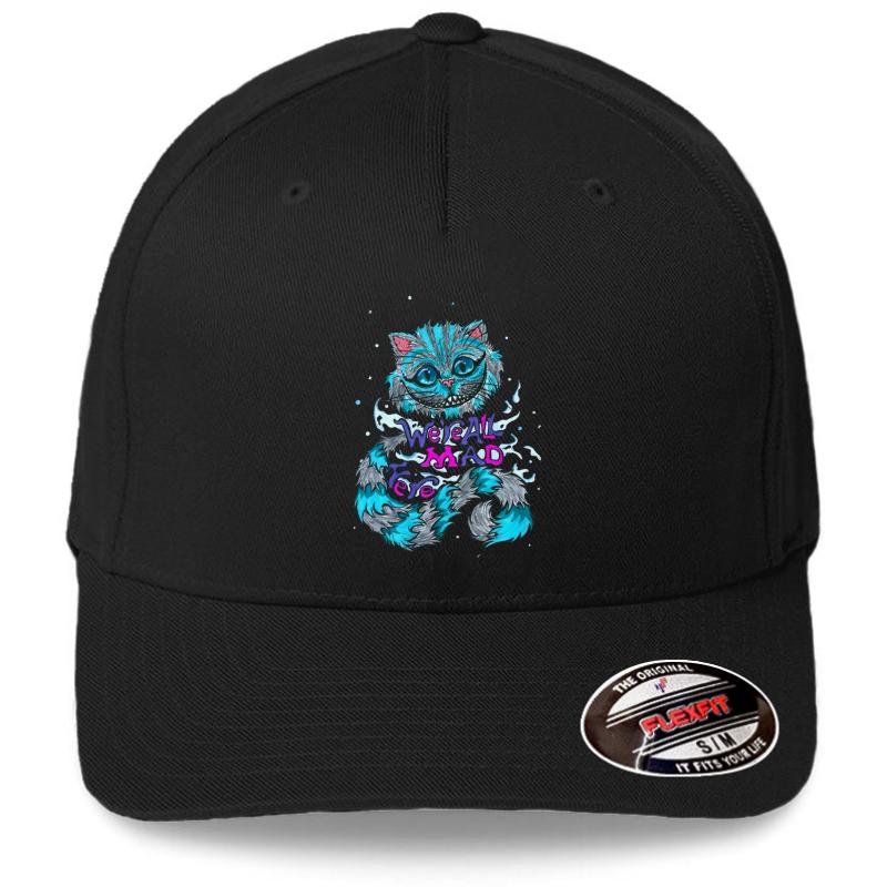 We're All Mad Here Flexfit Baseball Cap  Black