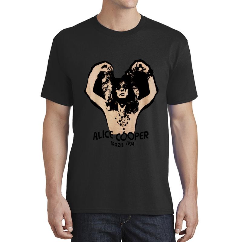 Alice Cooper Brazil 1974 Unisex T-Shirt Men Black