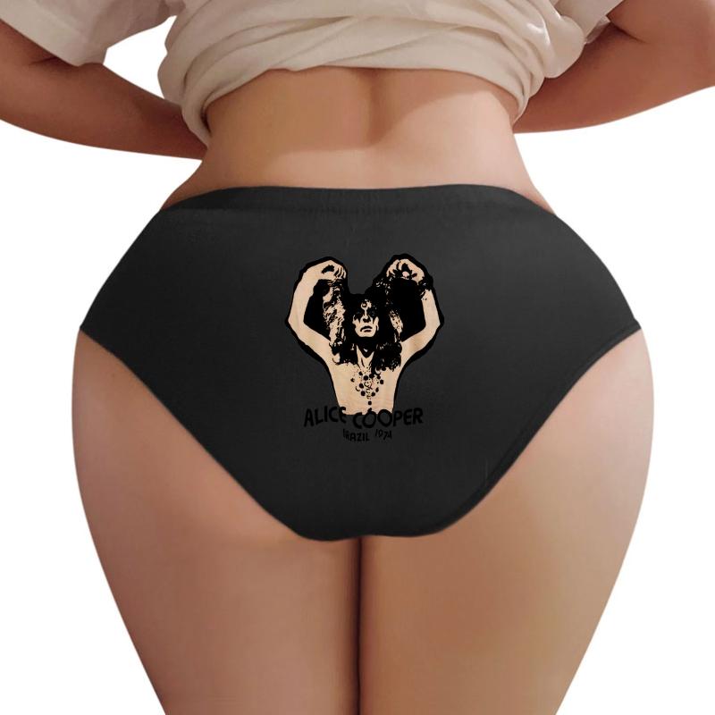 Alice Cooper Brazil 1974 Women Underwear Panties Women Black