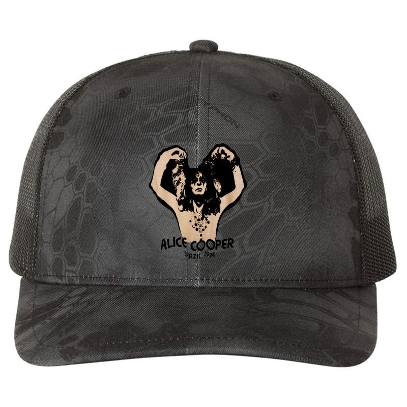 Alice Cooper Brazil 1974 Richardson Premium Trucker Snapback Cap  Kryptek Typhon Black