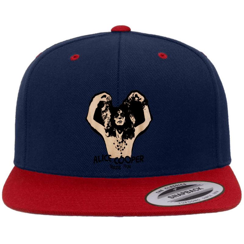 Alice Cooper Brazil 1974 Premium Flat Bill Snapback Cap  Navy