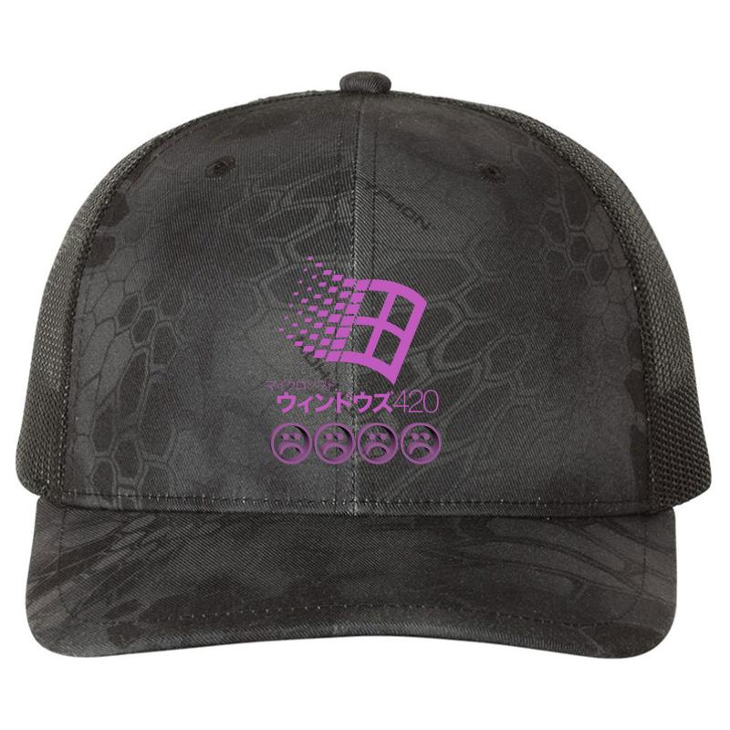 Yung Lean Sad Windows Richardson Premium Trucker Snapback Cap  Kryptek Typhon Black