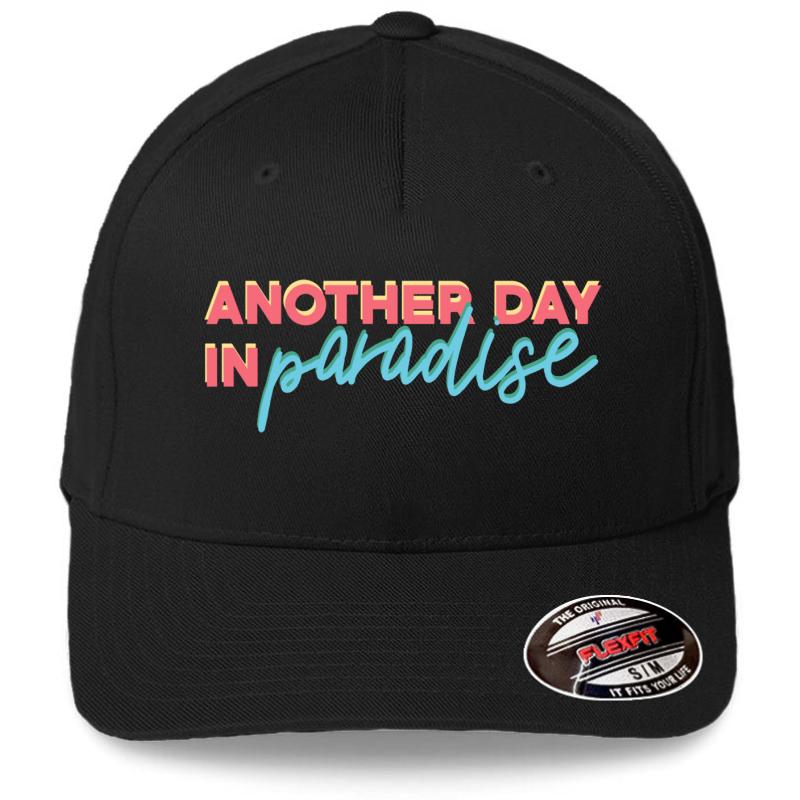 Another Day In Paradise Flexfit Baseball Cap  Black