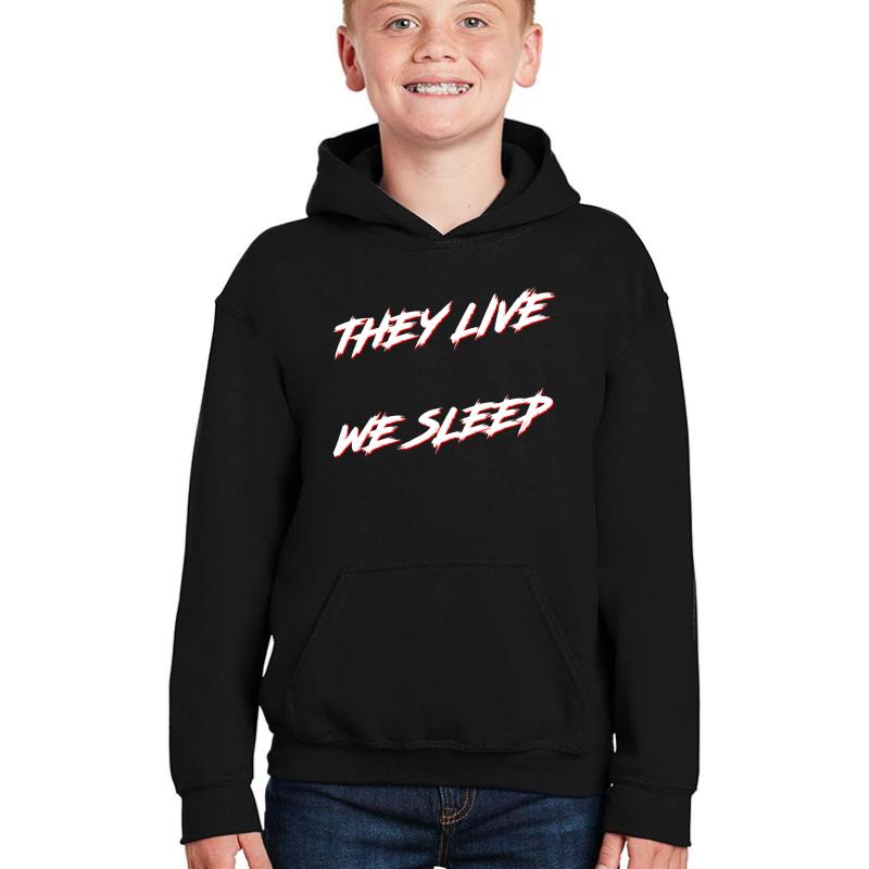 They Live...We Sleep Youth Hooded Sweatshirt Boy Black