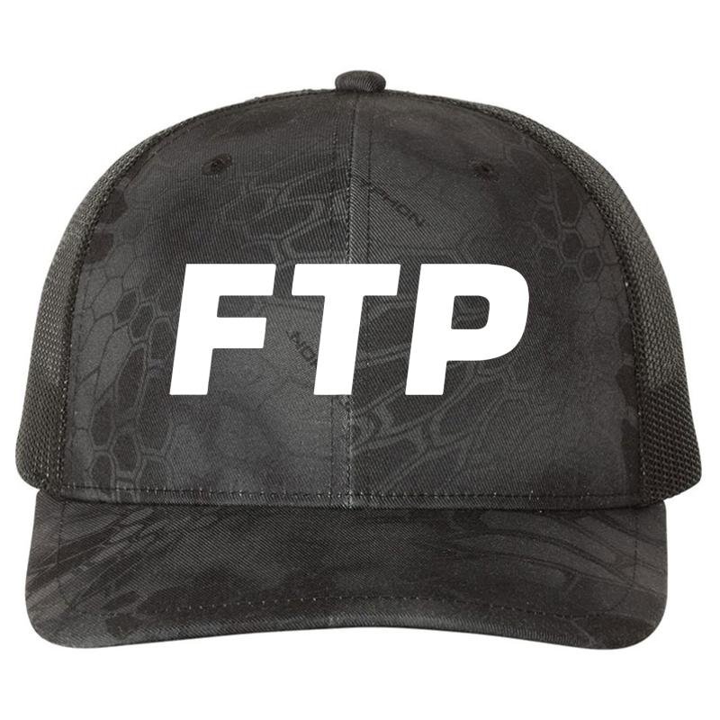 All Over Fuck The Population Ftp All Enabled  Richardson Premium Trucker Snapback Cap  Kryptek Typhon Black