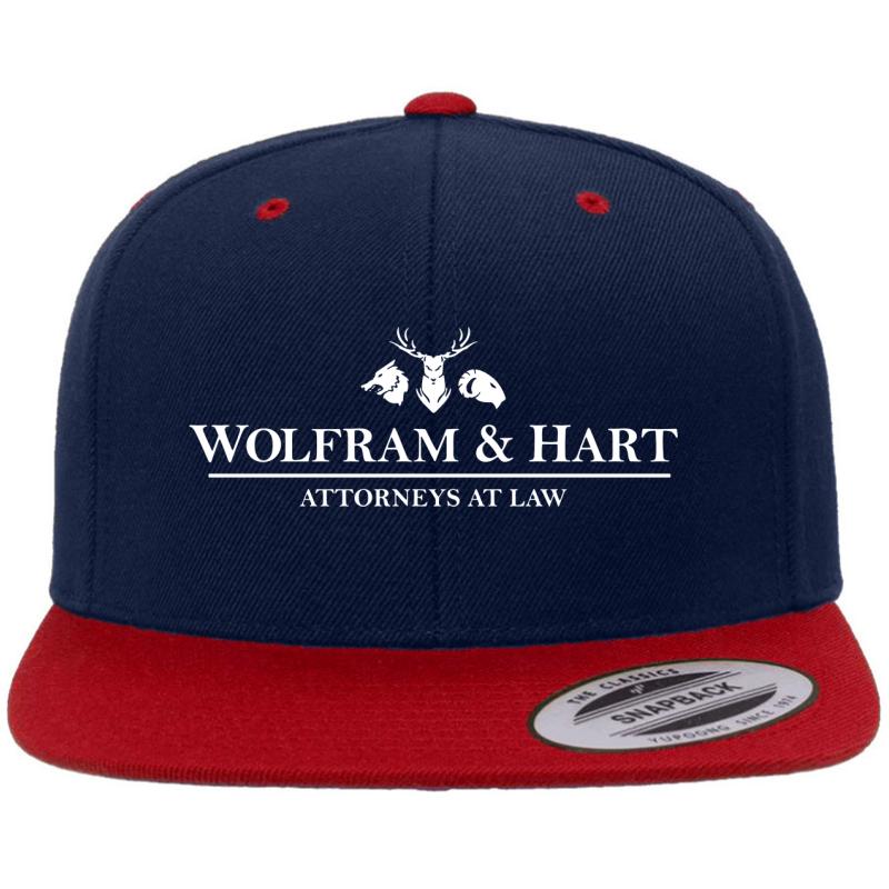 Wolfram And Hart : Inspired By Buffy The Vampire Slayer Angel Premium Flat Bill Snapback Cap  Navy