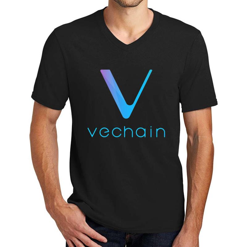 Vechain Unisex V-Neck T-Shirt Men Black