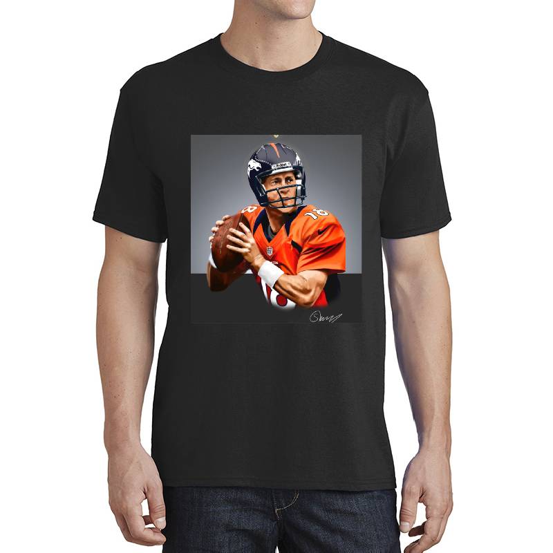 Peyton Manning Denver Broncos Nfl Illustration Youth T-Shirts