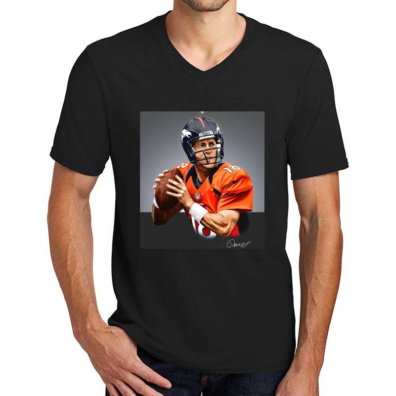 Peyton Manning Denver Broncos Nfl Illustration Youth T-Shirts