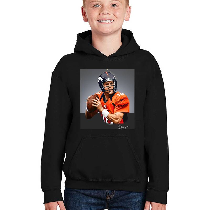 Peyton Manning Denver Broncos Nfl Illustration Youth T-Shirts