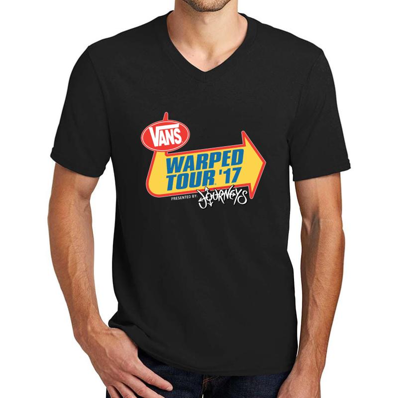 Warped Tour 2017 Unisex V-Neck T-Shirt Men Black