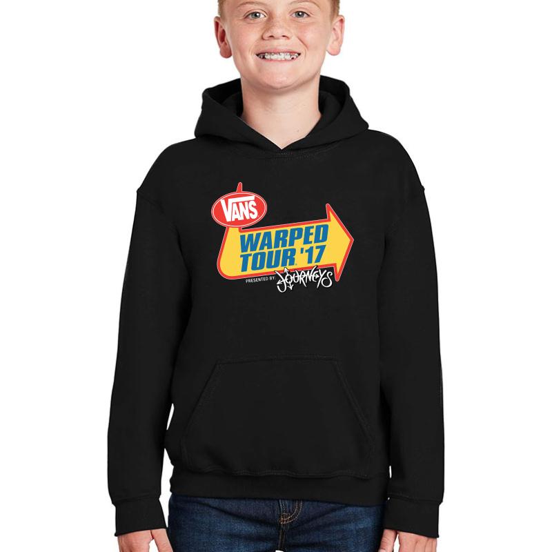 Warped Tour 2017 Youth Hooded Sweatshirt Boy Black