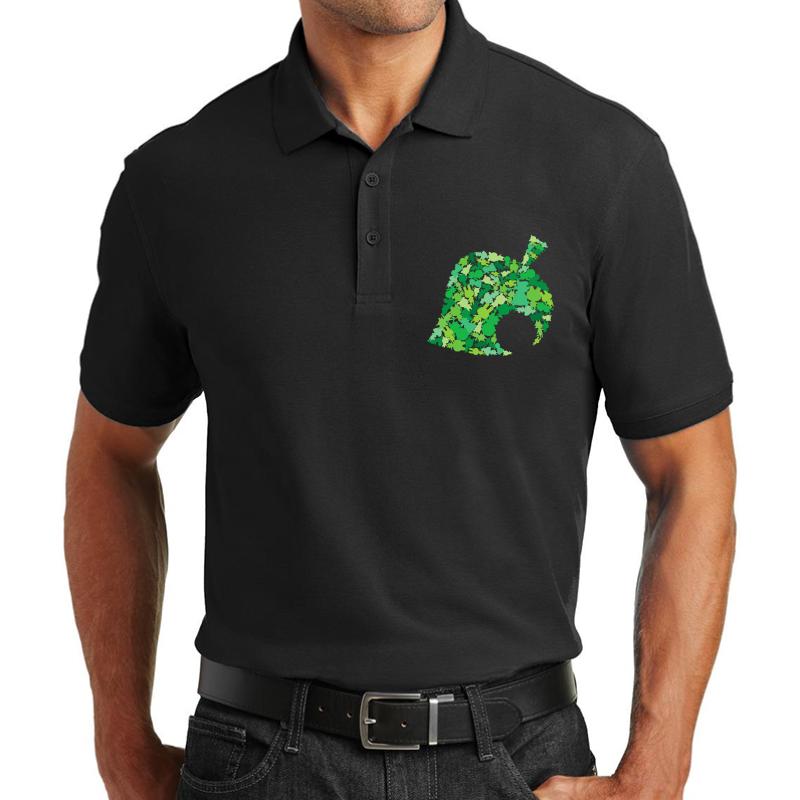 Animal Crossing New Leaf Unisex Polo Jersey Sport Shirt Men Black