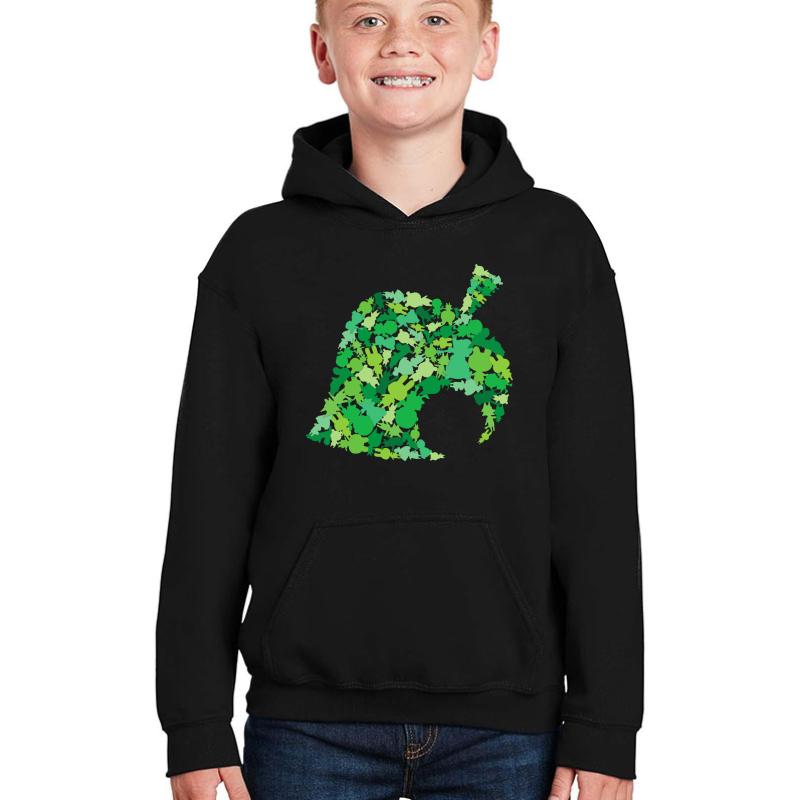 Animal Crossing New Leaf Youth Hooded Sweatshirt Boy Black