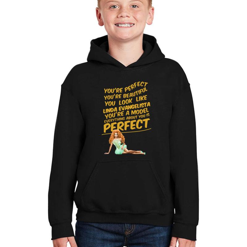 Valentina You're Perfect You're Beautiful... Youth Hooded Sweatshirt Boy Black