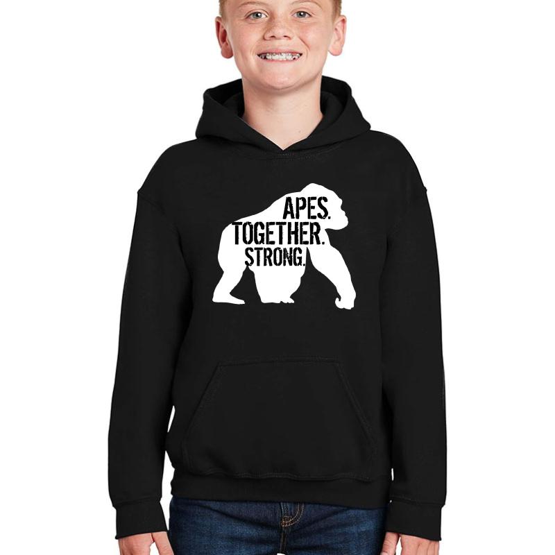 Apes. Together. Strong. Youth Hooded Sweatshirt Boy Black