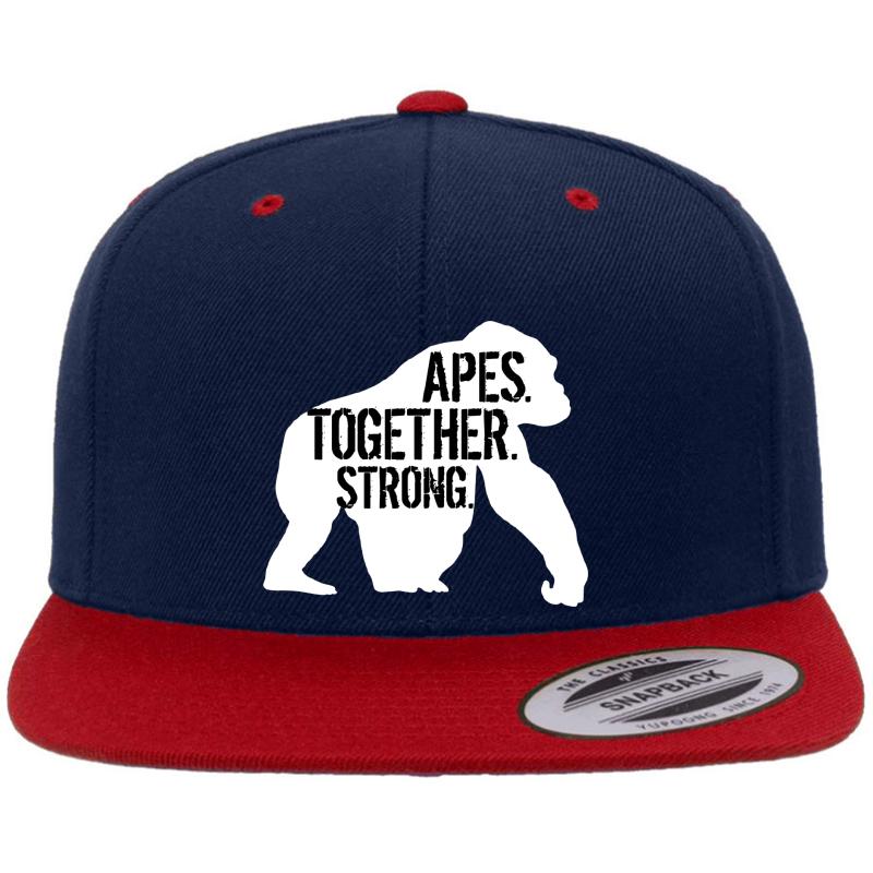 Apes. Together. Strong. Premium Flat Bill Snapback Cap  Navy