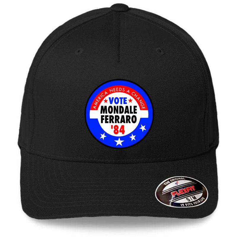 Walter Mondale And Geraldine Ferraro Campaign Button Flexfit Baseball Cap  Black