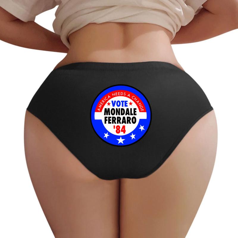 Walter Mondale And Geraldine Ferraro Campaign Button Women Underwear Panties Women Black