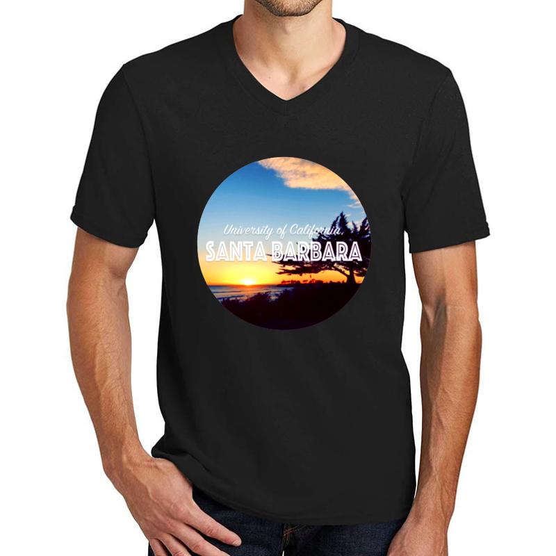 Ucsb- University Of California Santa Barbara Unisex V-Neck T-Shirt Men Black