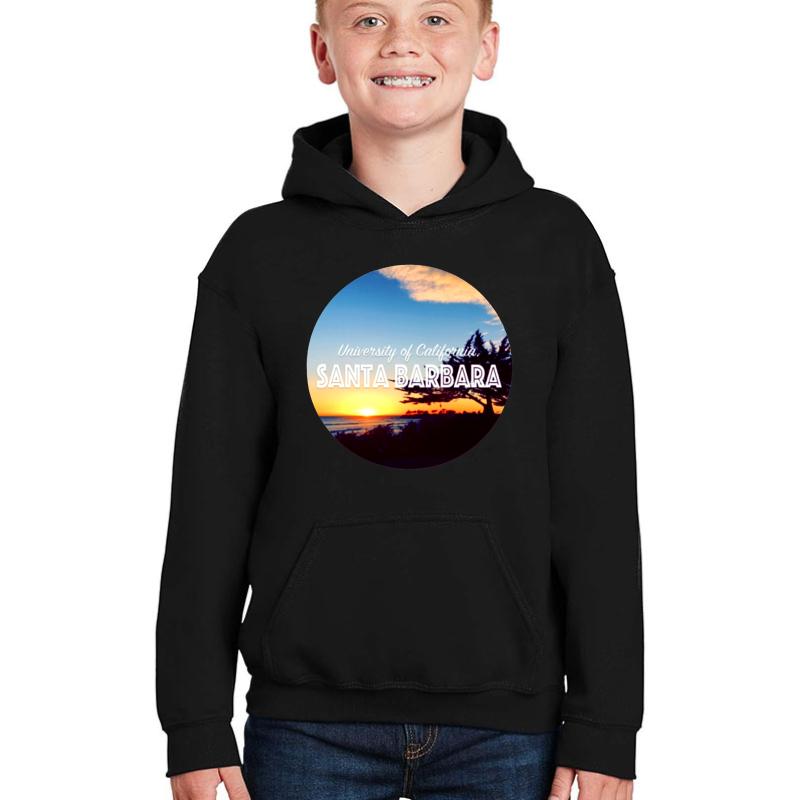 Ucsb- University Of California Santa Barbara Youth Hooded Sweatshirt Boy Black