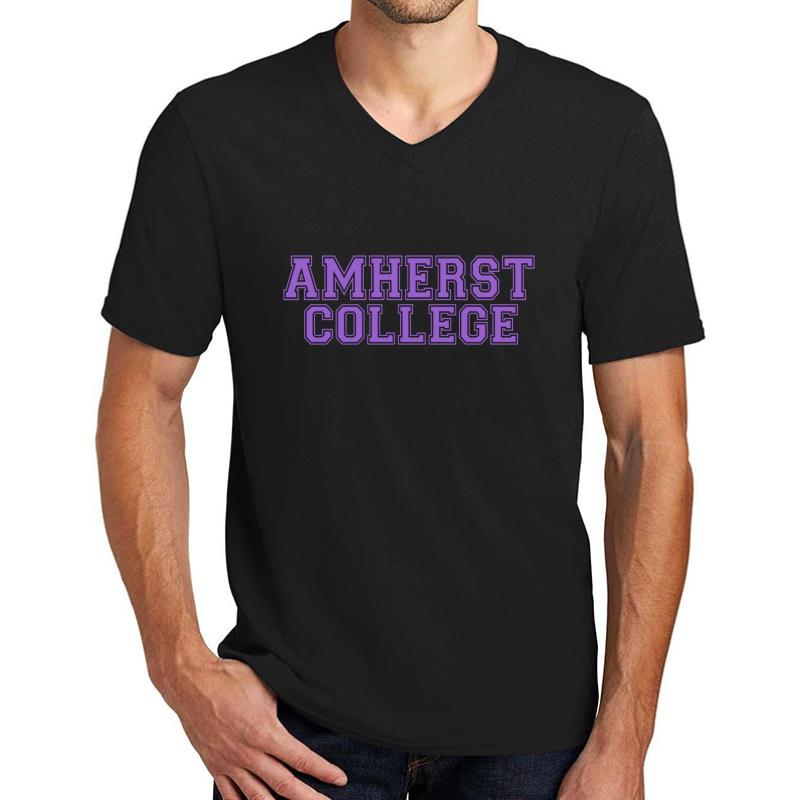 Amherst College Unisex V-Neck T-Shirt Men Black