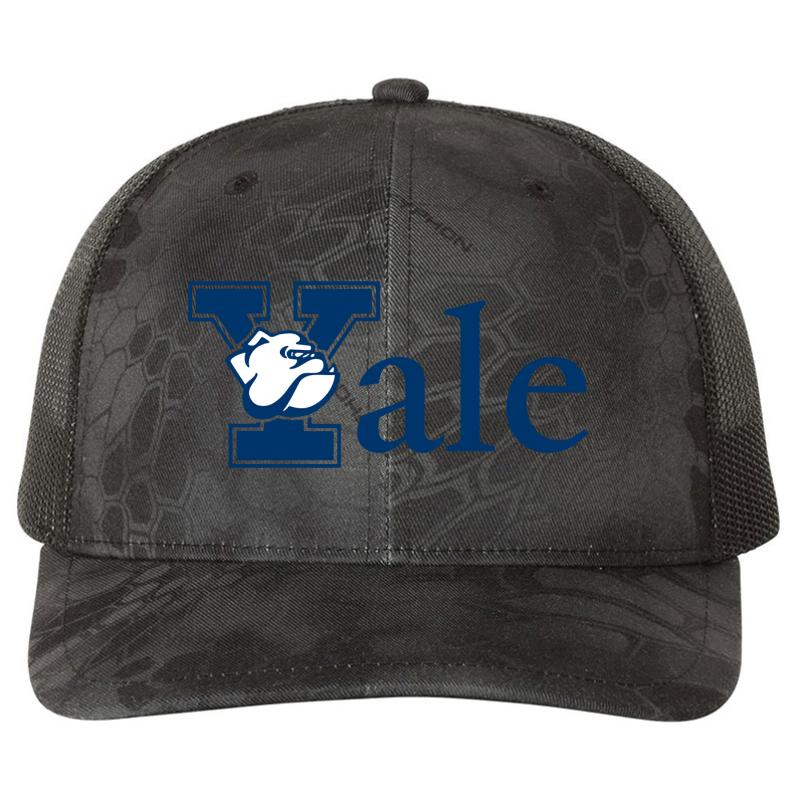 Yale University Richardson Premium Trucker Snapback Cap  Kryptek Typhon Black