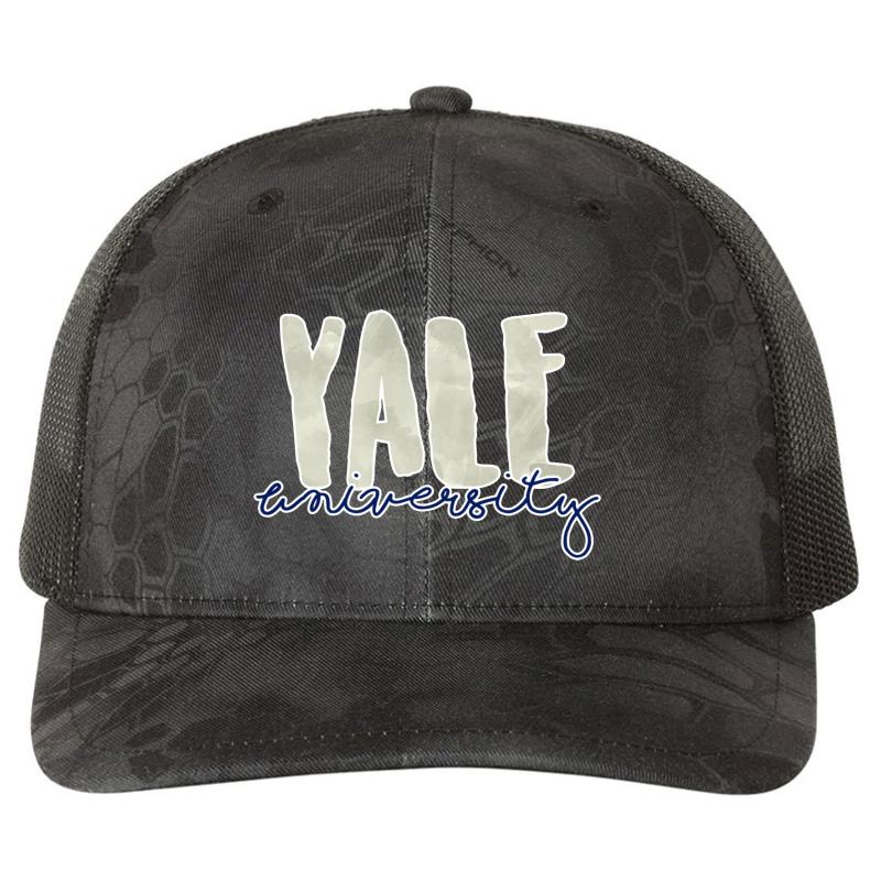 Yale University Richardson Premium Trucker Snapback Cap  Kryptek Typhon Black