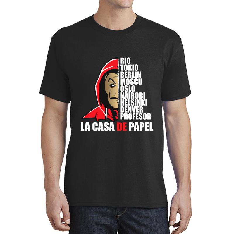 Actors Of The Papel Casa - Actor Lacasa Of Papel - The Tv Series Balck Unisex T-Shirt Men Black