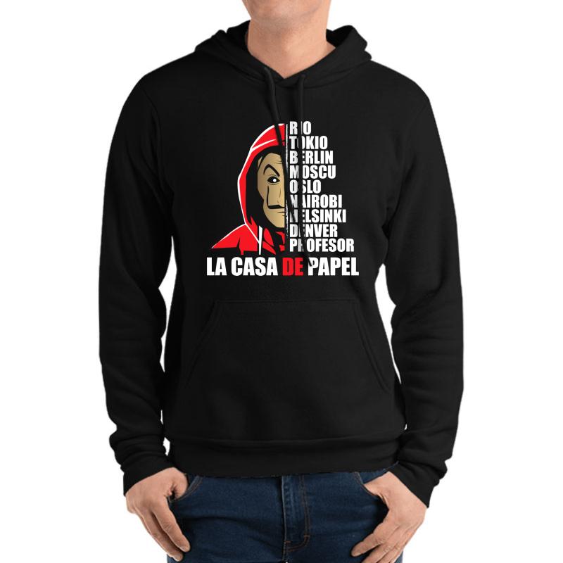 Actors Of The Papel Casa - Actor Lacasa Of Papel - The Tv Series Balck Unisex Hooded Sweatshirt Men Black