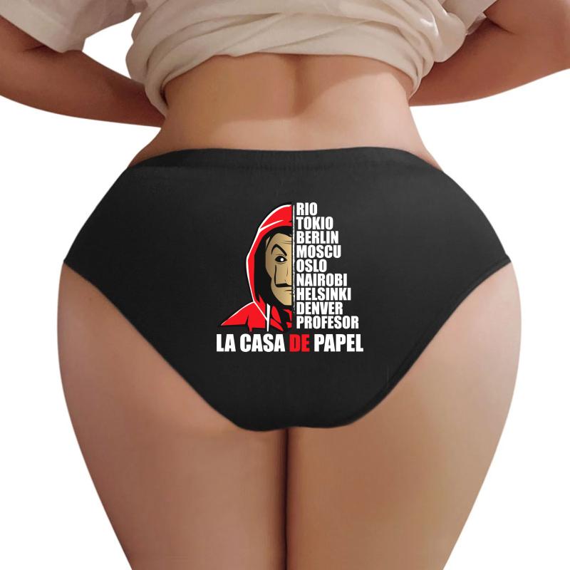 Actors Of The Papel Casa - Actor Lacasa Of Papel - The Tv Series Balck Women Underwear Panties Women Black