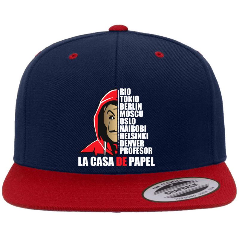 Actors Of The Papel Casa - Actor Lacasa Of Papel - The Tv Series Balck Premium Flat Bill Snapback Cap  Navy