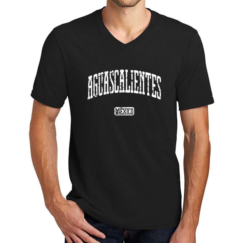 Aguascalientes Mexico Unisex V-Neck T-Shirt Men Black