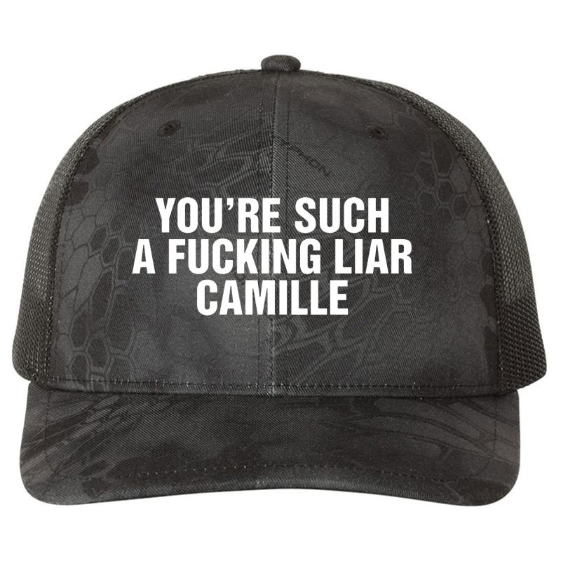 You're Such A Fucking Liar Camille Richardson Premium Trucker Snapback Cap  Kryptek Typhon Black