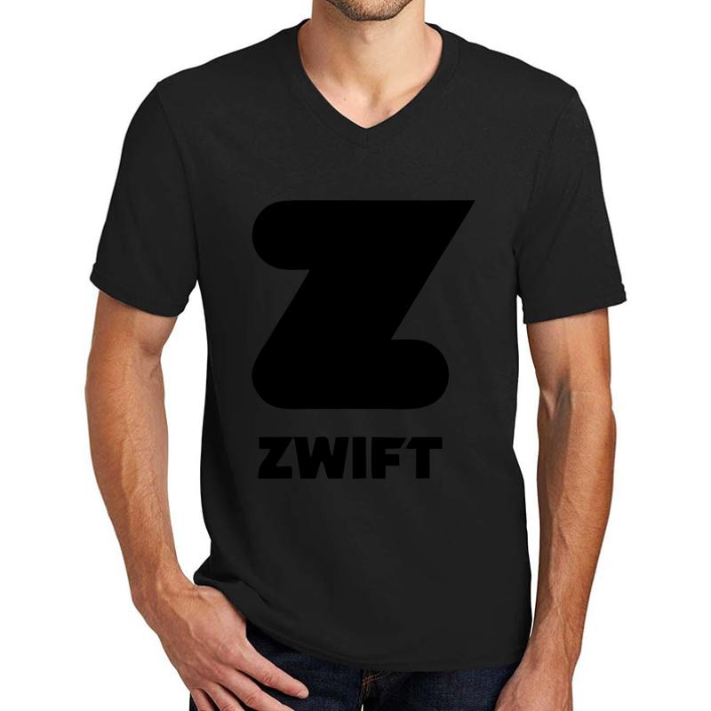 Zwift  Unisex V-Neck T-Shirt Men Black