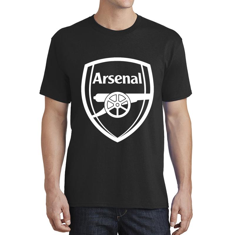 White Arsenal Logo Unisex T-Shirt Men Black