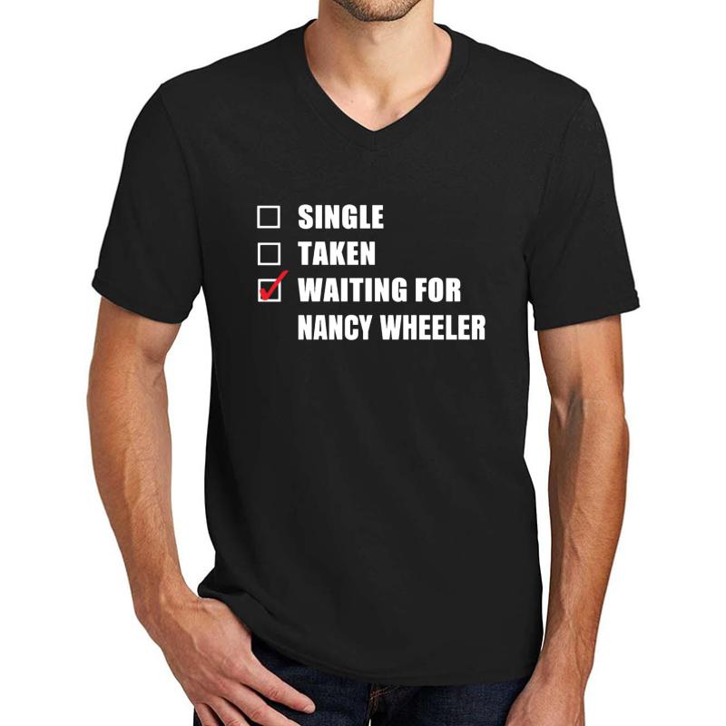 Waiting For Nancy Wheeler Unisex V-Neck T-Shirt Men Black