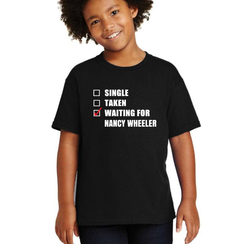 Waiting For Nancy Wheeler Youth T-Shirt Boy Black