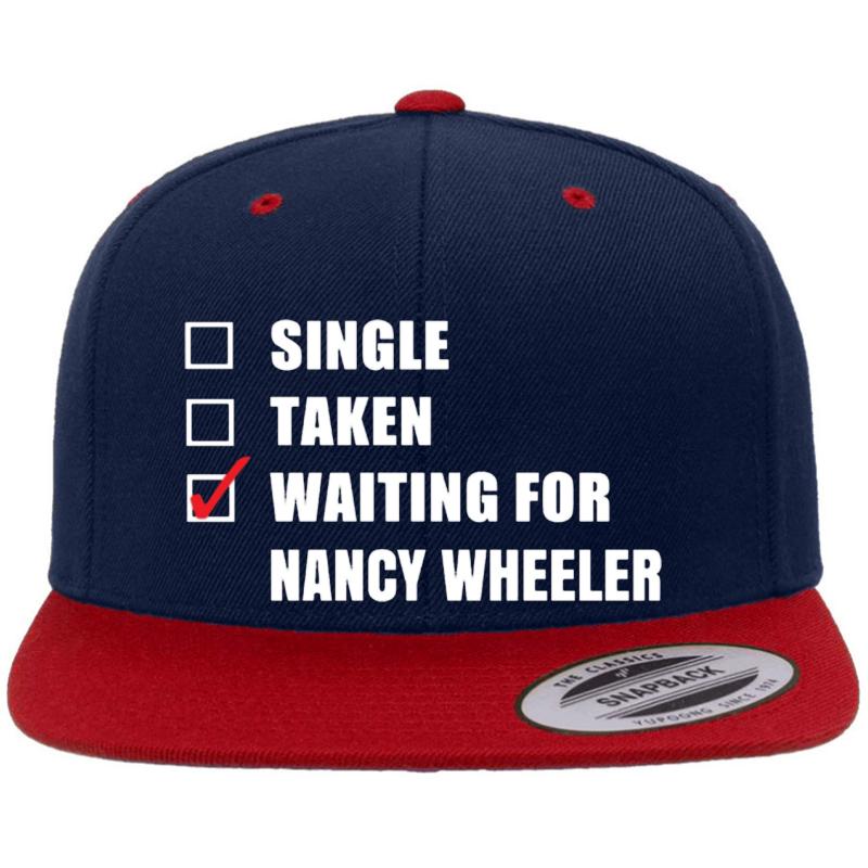 Waiting For Nancy Wheeler Premium Flat Bill Snapback Cap  Navy